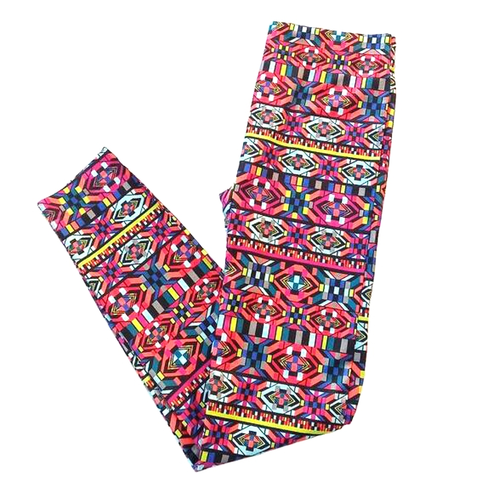 NOBO LEGGINGS STAINED GLASS GEOMETRIC MULTICOLOR JR WOMENS SIZE M YOGA ACTIWEAR